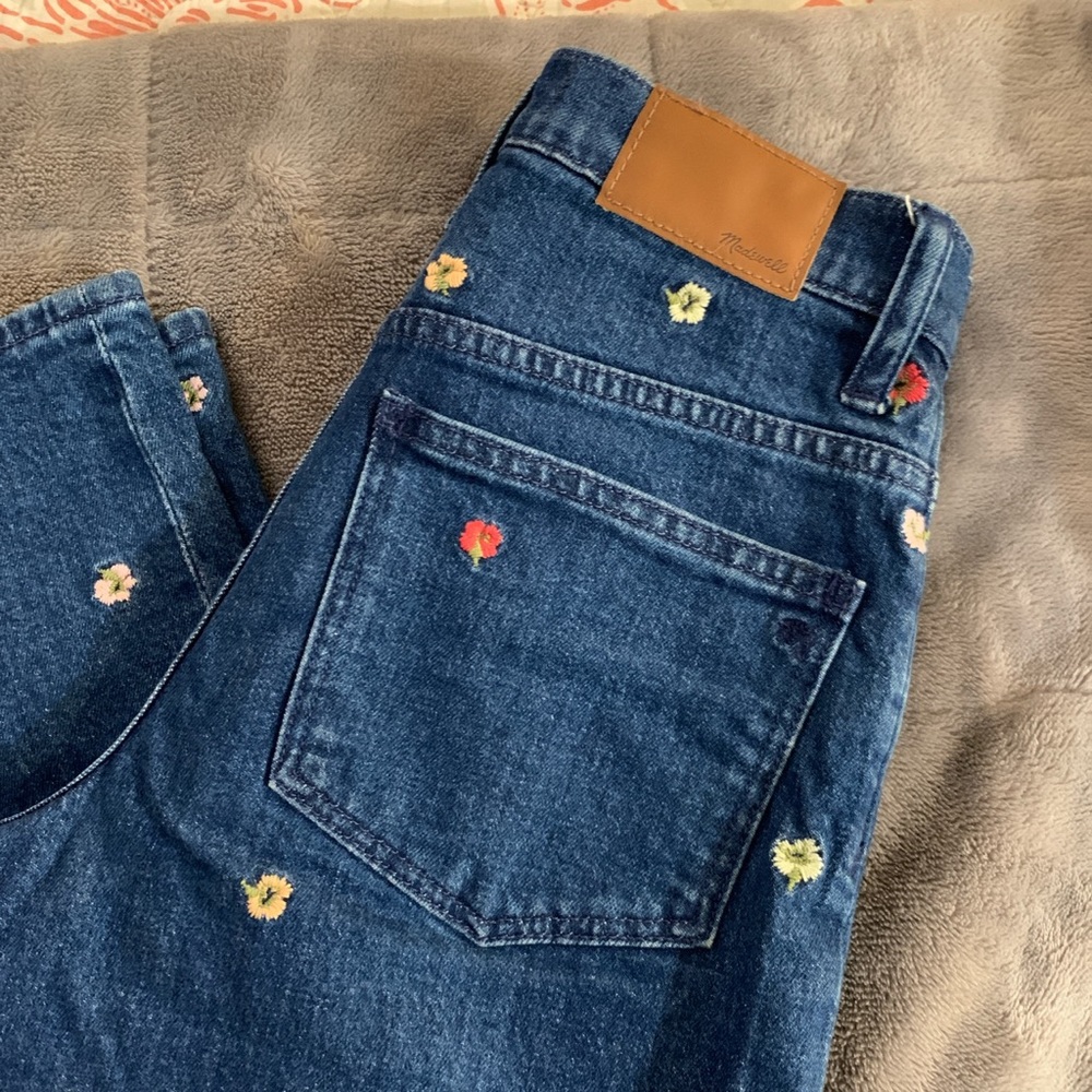 Madewell high rise cropped floral jeans